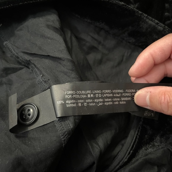 Zara Women’s Embroidered Eyelet Velvet Wide Leg High Rise Alina Pant - Size L - Picture 13 of 13